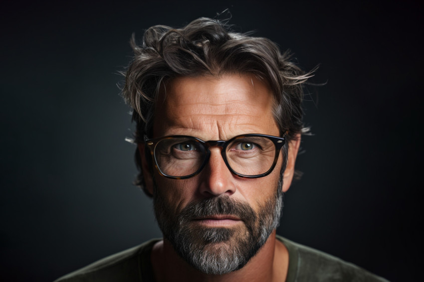 Stylish middle aged man with glasses Stylish middle aged man with glasses