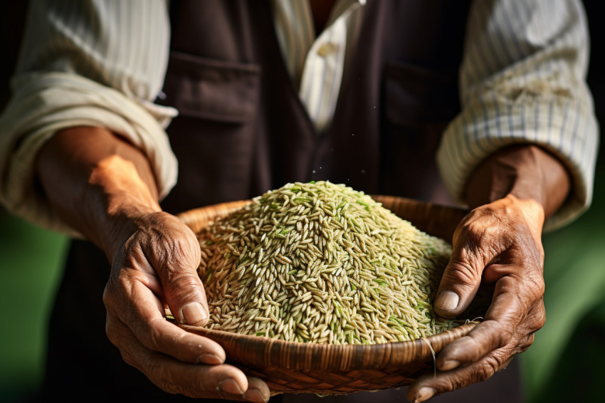 Farmer pouring paddy rice photo Farmer pouring paddy rice photo