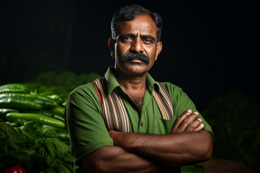 Indian farmer crossing arms Indian farmer crossing arms