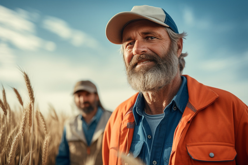 Farmer in golden wheat field photo Farmer in golden wheat field photo
