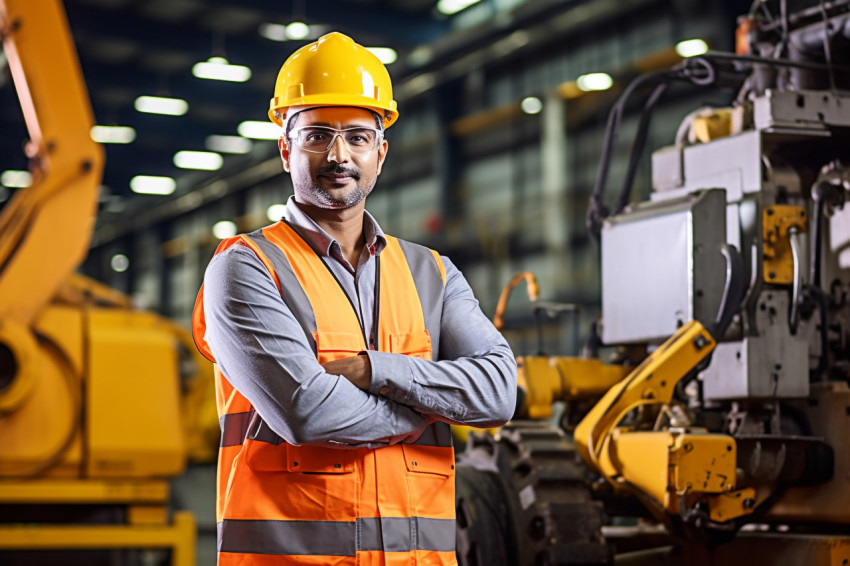 Indian man working as machine operator on blurred background Indian man working as machine operator on blurred background