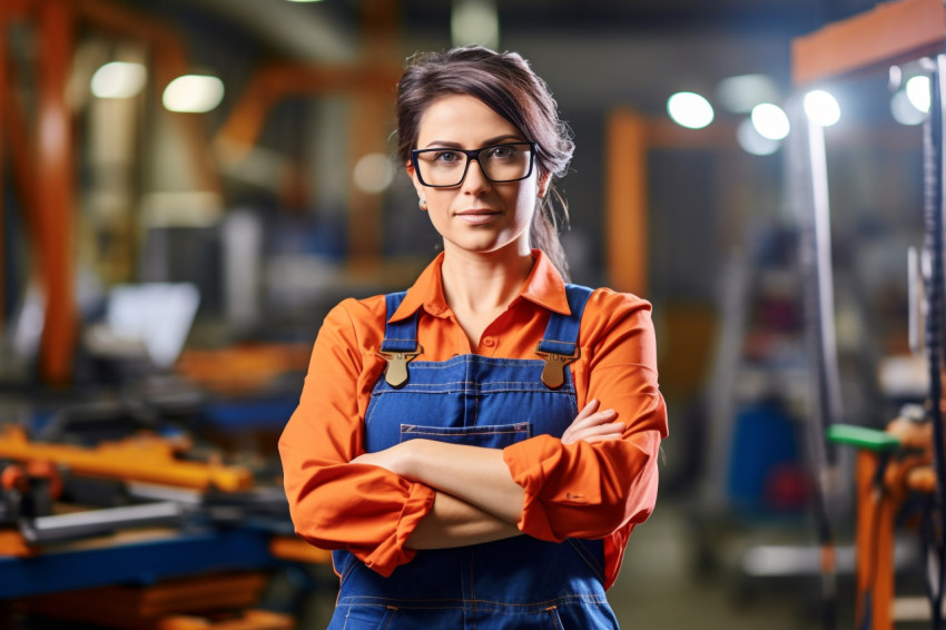 Confident female glazier hard at work Confident female glazier hard at work