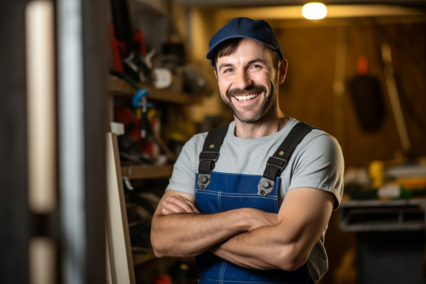 Plumber working on blurred background Plumber working on blurred background