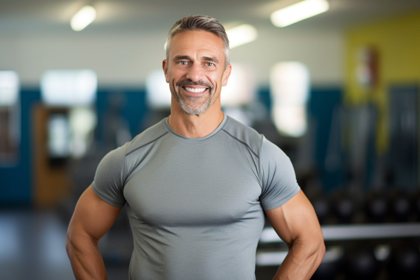 Smiling male PE teacher at work Smiling male PE teacher at work