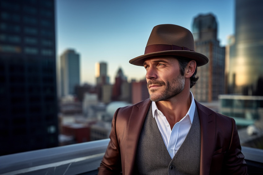 Stylish man at rooftop bar Stylish man at rooftop bar