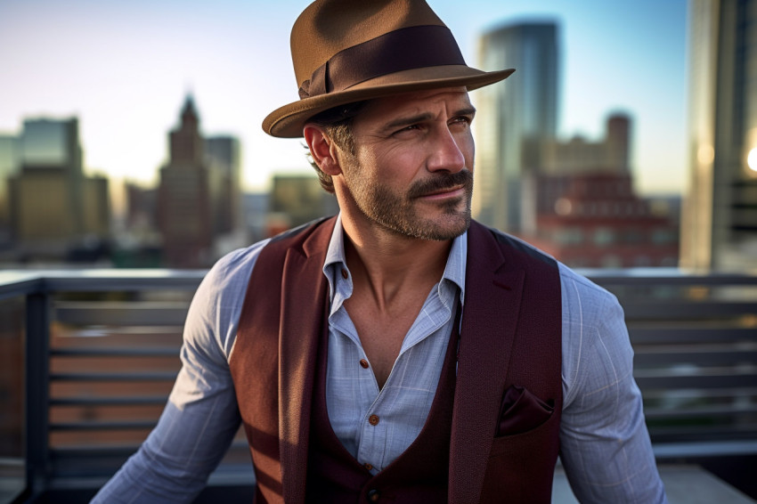 Stylish man at rooftop bar Stylish man at rooftop bar