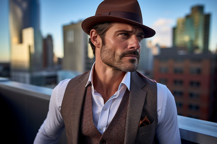 Stylish man at rooftop bar Stylish man at rooftop bar