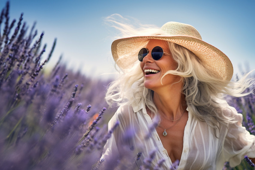 Lady in Provence lavender fields Lady in Provence lavender fields