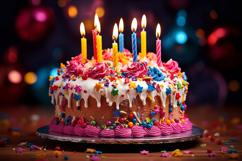 Festive cake with candles Festive cake with candles