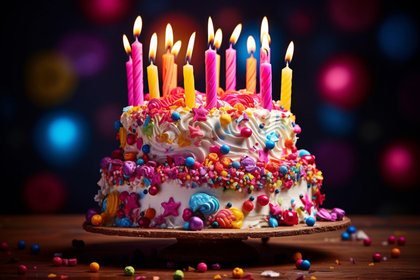 Festive cake with candles Festive cake with candles