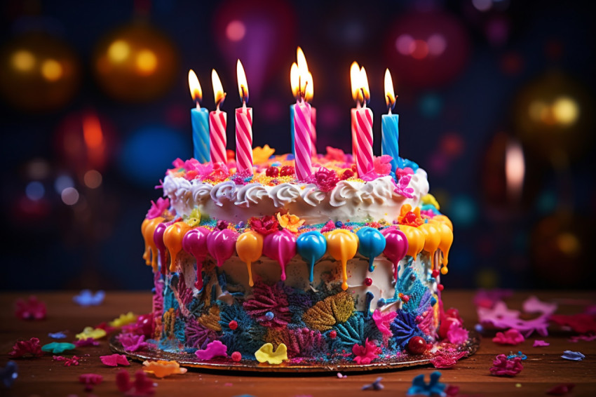 Festive cake with candles Festive cake with candles