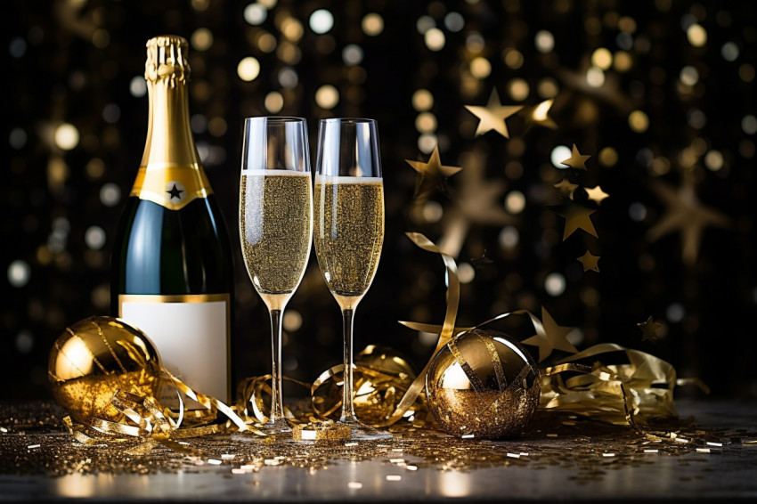 New Years Eve Gold Glitter Party Decorations New Years Eve Gold Glitter Party Decorations