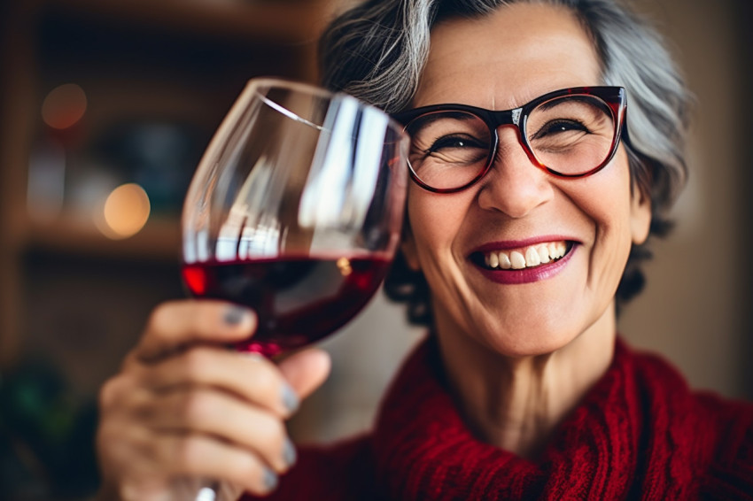 Woman toasting at a special event Woman toasting at a special event