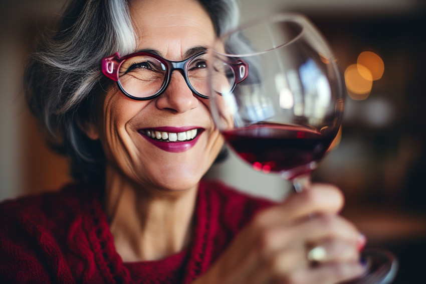 Woman toasting at a special event Woman toasting at a special event