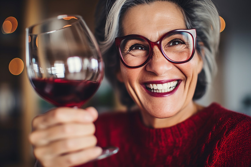 Woman toasting at a special event Woman toasting at a special event