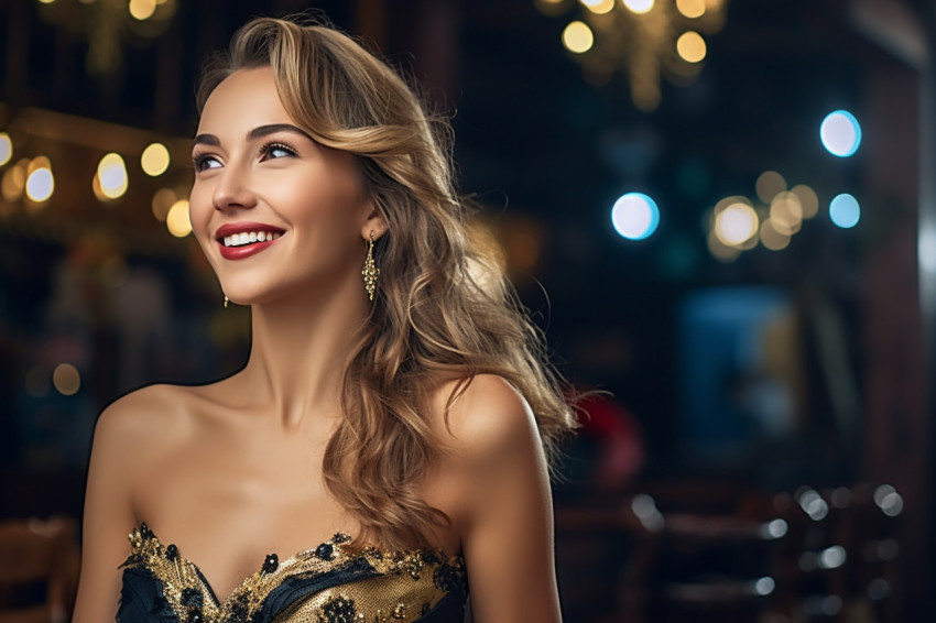 Elegant woman celebrating in style Elegant woman celebrating in style