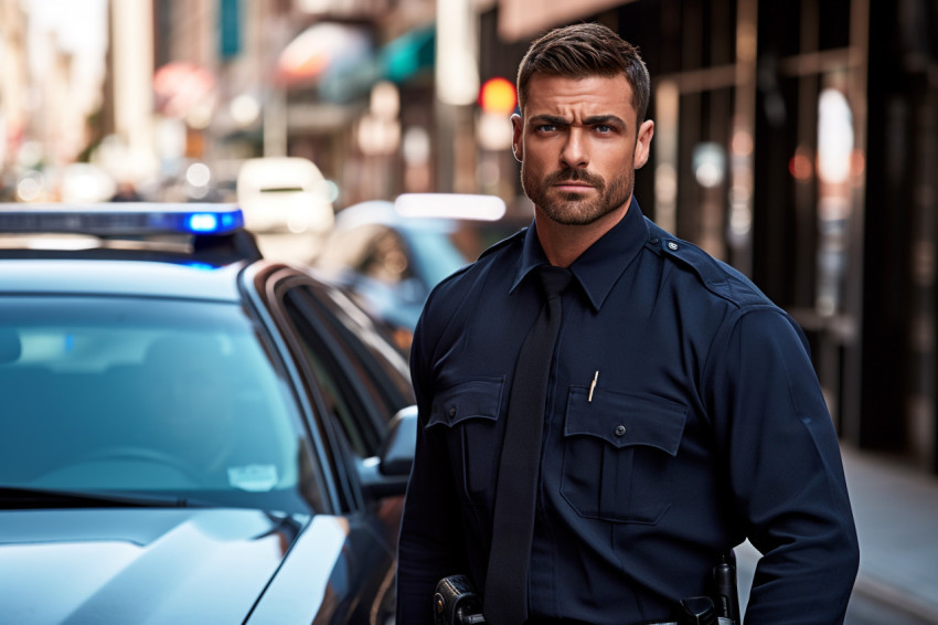 Attractive officer upholding the law Attractive officer upholding the law