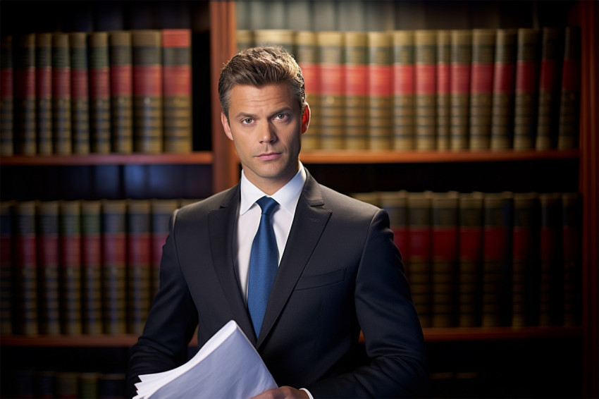 Sharp attorney exudes confidence in a well fitting suit Sharp attorney exudes confidence in a well fitting suit