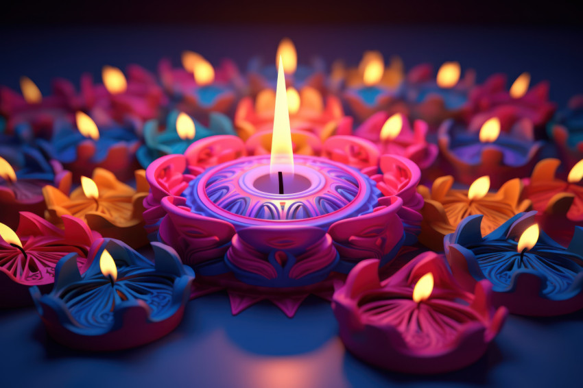 Diwali background with diya candles
