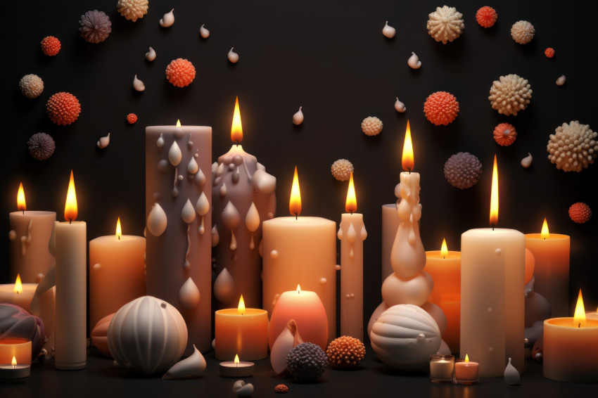 Diwali lanterns and candles illuminate the night Diwali lanterns and candles illuminate the night