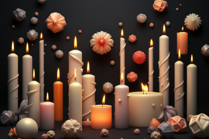 Diwali lanterns and candles illuminate the night Diwali lanterns and candles illuminate the night