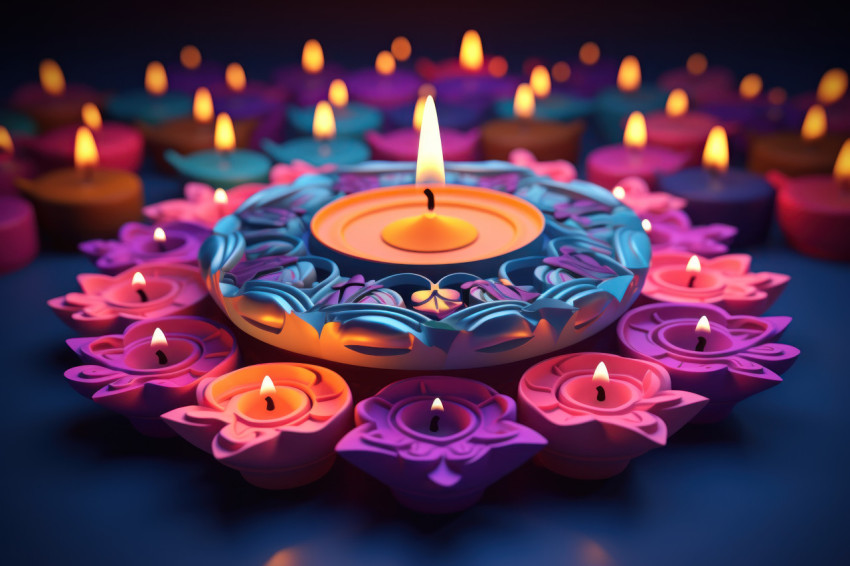 Diwali background with diya candles Diwali background with diya candles