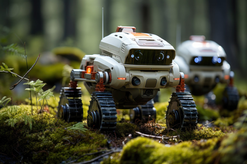 Safeguarding nature automated sensor patrols, futurism image Safeguarding nature automated sensor patrols, futurism image