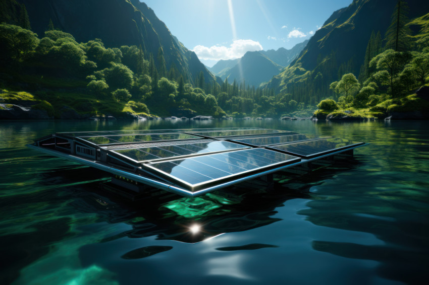 Sunlit waters floating solar panels bridging nature and technolo Sunlit waters floating solar panels bridging nature and technolo