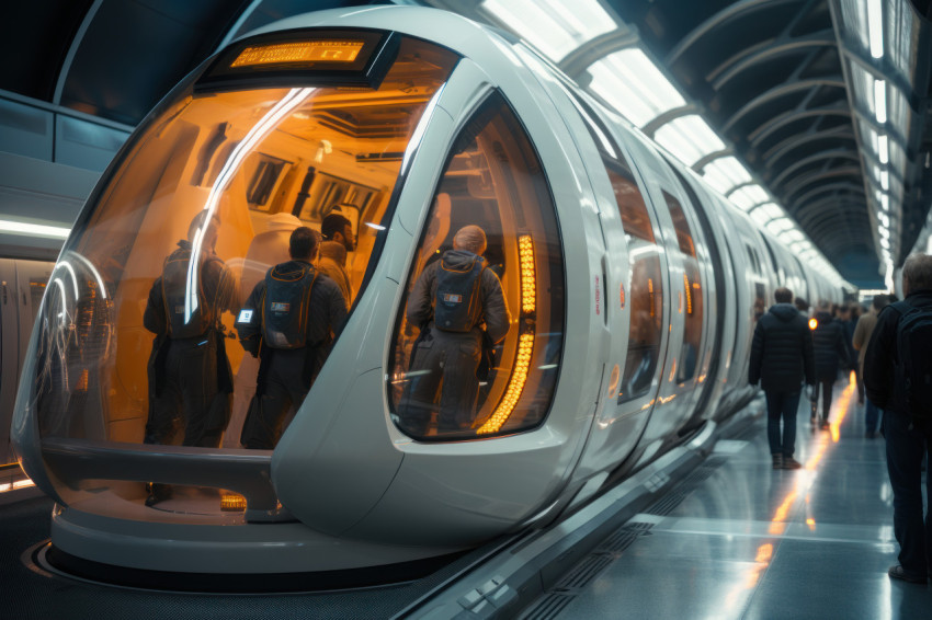 Journey beyond earth boarding spaceships at futuristic spaceport Journey beyond earth boarding spaceships at futuristic spaceport