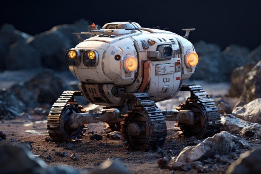 Exploring the cosmos robots on the lunar frontier, futurism imag Exploring the cosmos robots on the lunar frontier, futurism imag