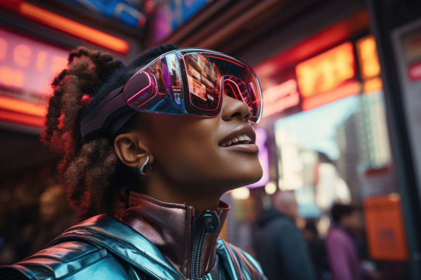 Ar shopping experience futuristic cityscape navigation, futurism Ar shopping experience futuristic cityscape navigation, futurism