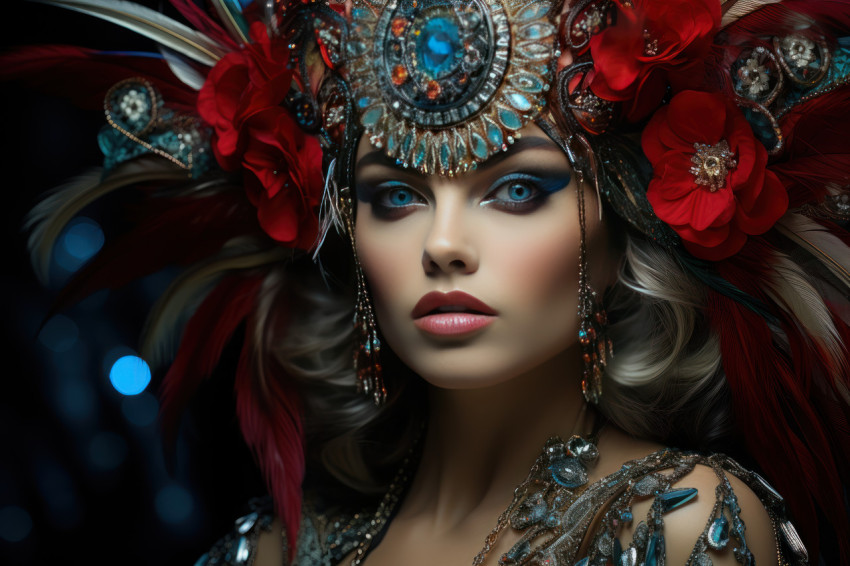 Elegance sparkling cabaret scene with crystalline costum Elegance sparkling cabaret scene with crystalline costum