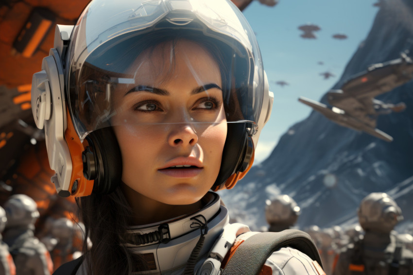 Female in futuristic space Female in futuristic space