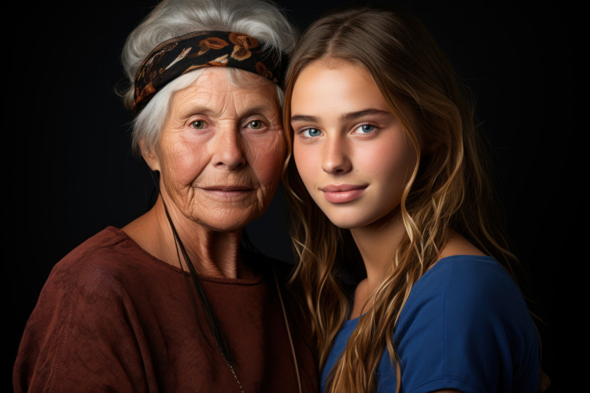 Generational wisdom a young girl enduring bond Generational wisdom a young girl enduring bond