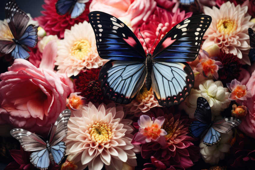 Butterflies beauty in the precious moment of landing