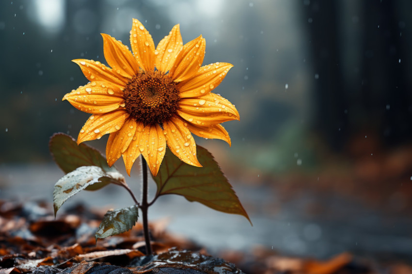 Symbolic sunflower standing tall Symbolic sunflower standing tall