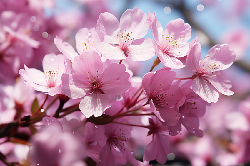 A serene snapshot of cherry blossoms dancing in the breeze A serene snapshot of cherry blossoms dancing in the breeze