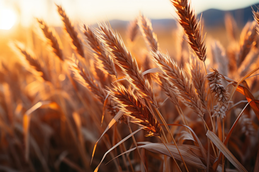 A peaceful sunrise painting the wheat fields in gold A peaceful sunrise painting the wheat fields in gold