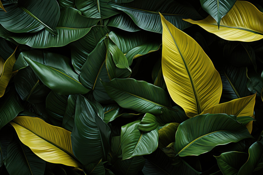 A visual tapestry of green leaves in abstract form A visual tapestry of green leaves in abstract form