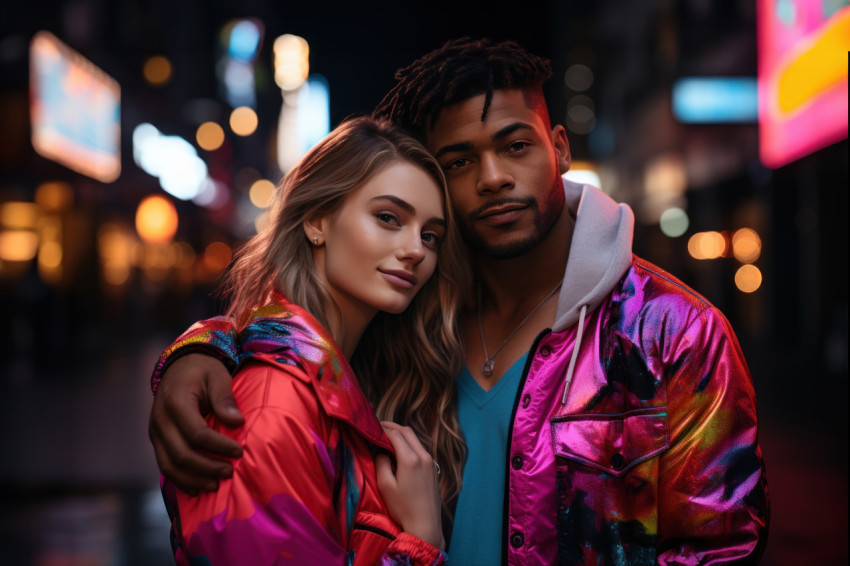 A chic couple in the heart of urban style A chic couple in the heart of urban style