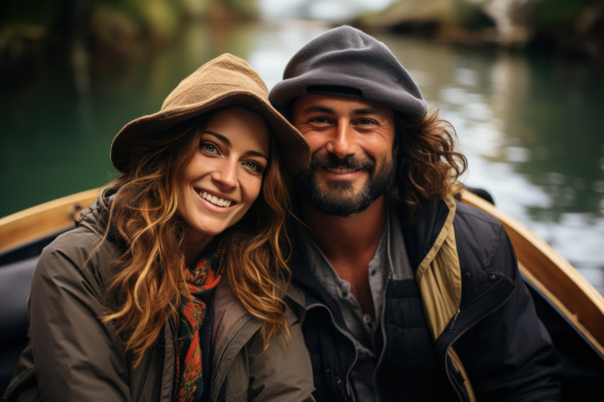A couple shares a magical gondola ride through the historic canals A couple shares a magical gondola ride through the historic canals