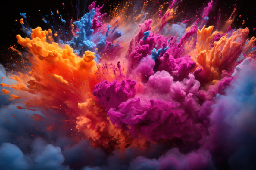 Magical bubbling holi powdered