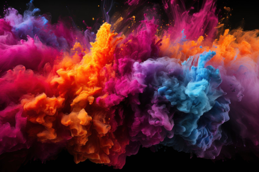 Holi powder infused with colorful smoke bombs Holi powder infused with colorful smoke bombs