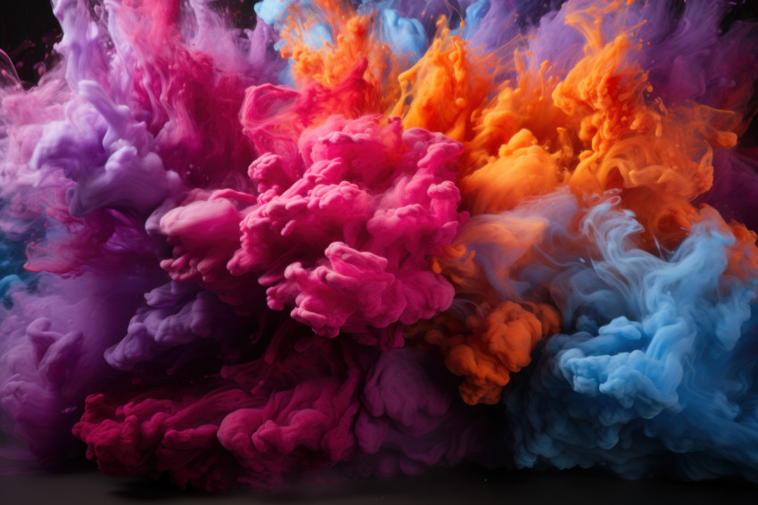 Swirling and billowing holi color smoke Swirling and billowing holi color smoke
