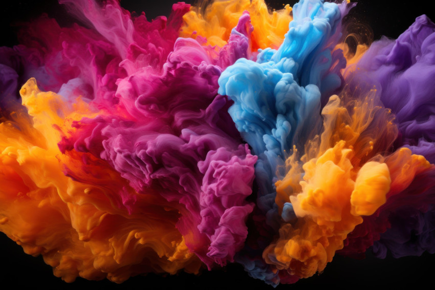 Colorful energy holi powders creating electric waves Colorful energy holi powders creating electric waves
