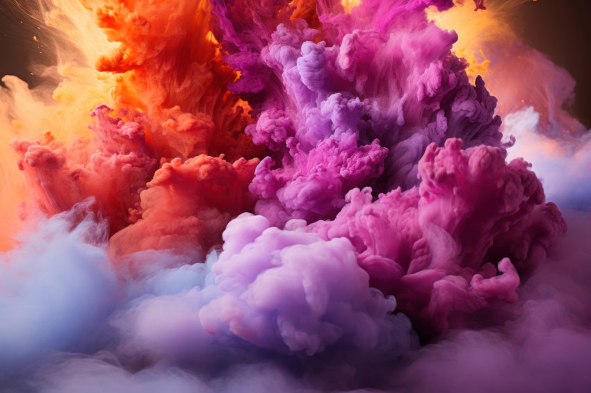 Colored powder cloud magical glow Colored powder cloud magical glow