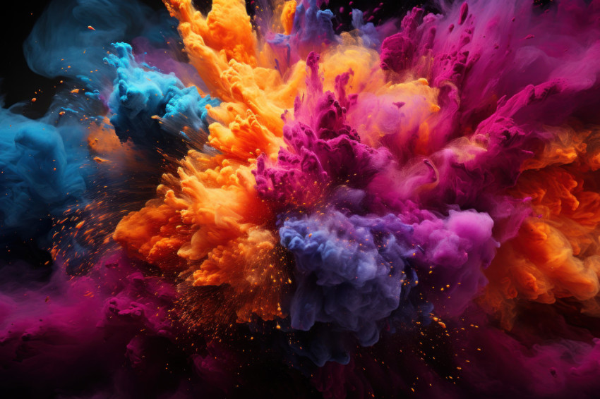 Explosive vibrance detailed freeze of colliding holi hues Explosive vibrance detailed freeze of colliding holi hues