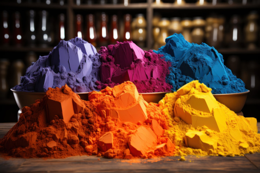 Powder collection vibrant color diversity
