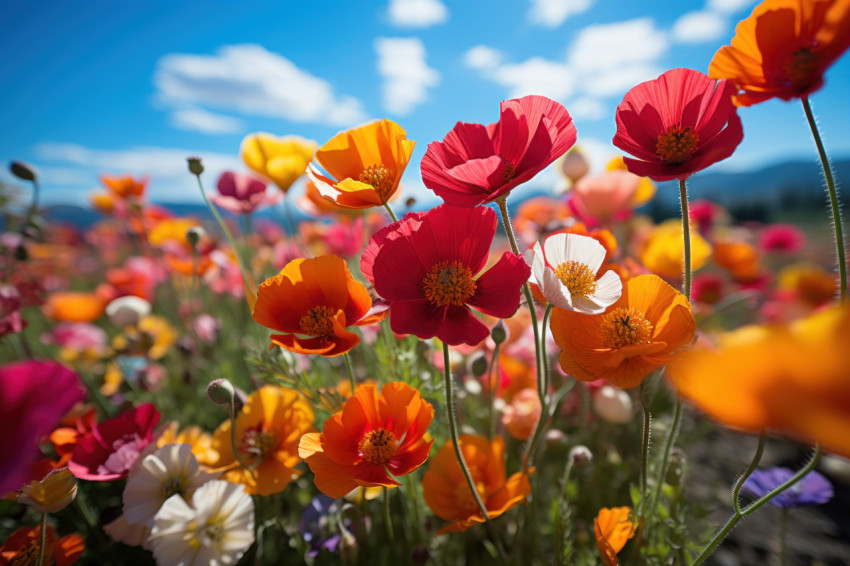 Poppies bathed in setting sun glow Poppies bathed in setting sun glow