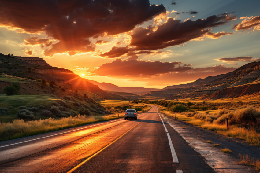 Rolling hills in evening sun embrace Rolling hills in evening sun embrace